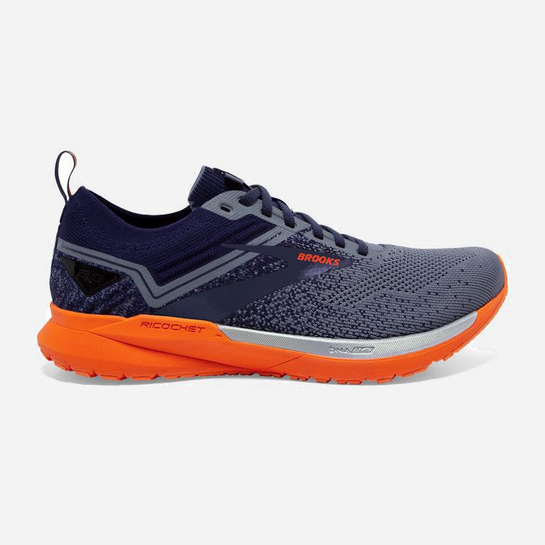 Brooks Ricochet 3 Mens Lightweight Road Running Shoes Ireland Navy/Grey/Scarlet (OUEL-75643)